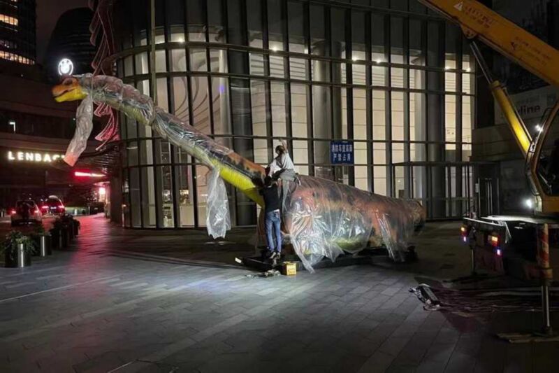 A large seismosaurus made its debut in Shanghai