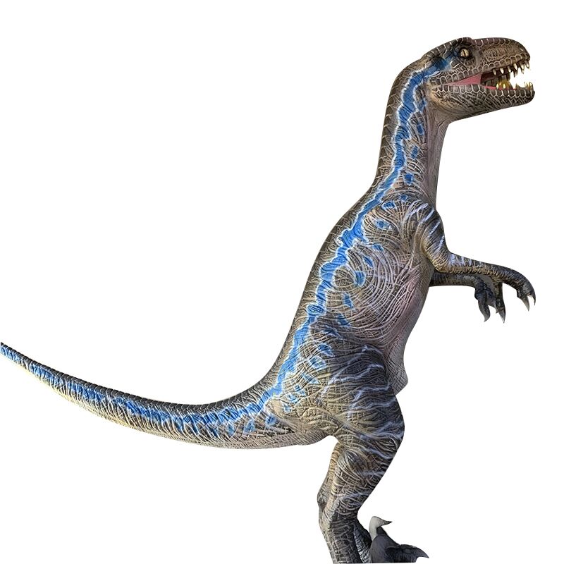 2023 amusement park life-size realistic simulation animatronic Velociraptor dinosaur models for sale