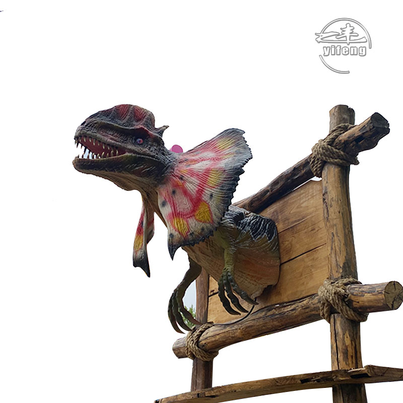 Realistic Dilophosaurus Animatronic Dinosaur Head Model head model for sale