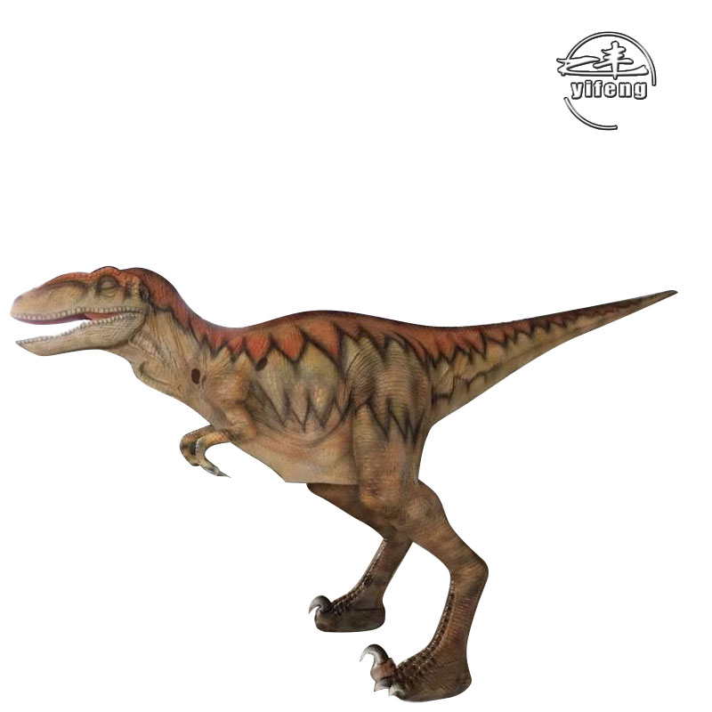 Life Size Adult walking with a realistic Animatronic dinosaur costume