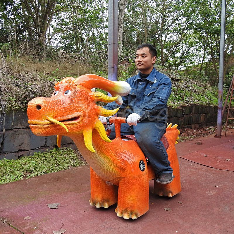 Amusement Park Ride Walking Orange Dragon Ride on Dinosaur Electric Rides