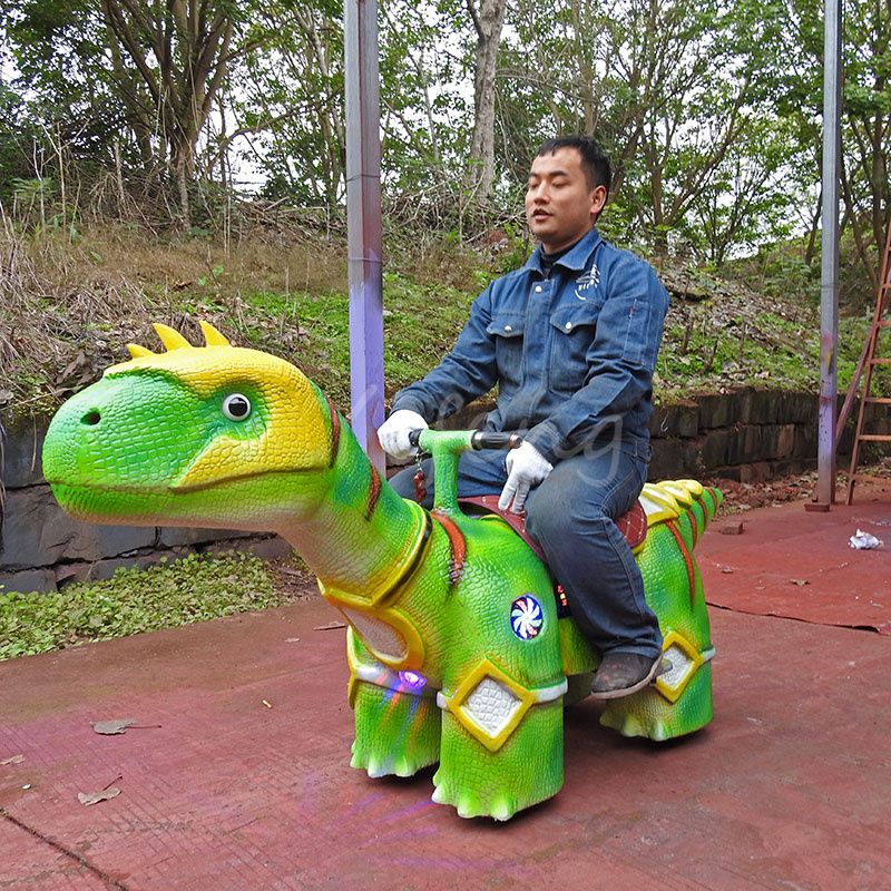 Green Kiddie-rides-dinosaur Electronic Dinosaur Dragon to Ride for Commercial Park Outdoor Playground