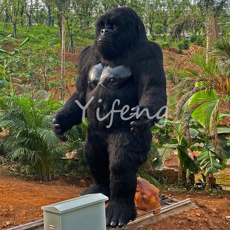 Life-size Jungle Animal Animatronic Gorilla for Park Outdoor Garden